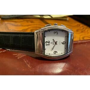 Men's 40mm QBOS Limited Edition Watch, Silver Tone, Black Band